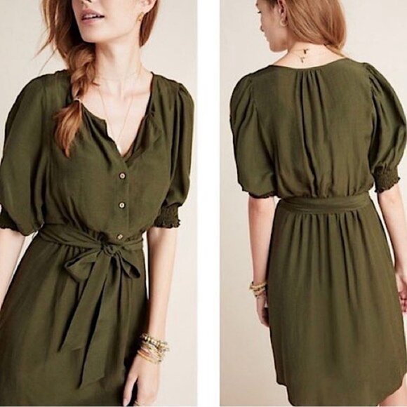 Anthropologie Nicole Puff Sleeve Dress - Picture 1 of 5